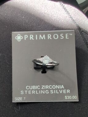 Primrose Sterling Silver Cubic Zirconia Ring in Silver (Size 7)